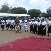 Cultural troupe advocating for the event. (Photo courtesy of JSI.) Cultural troupe advocating for the event. (Photo courtesy of JSI.)